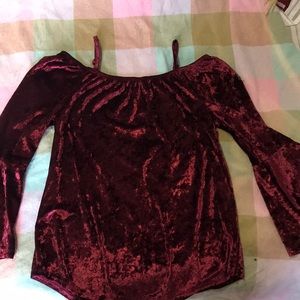 Velvet cold shoulder top